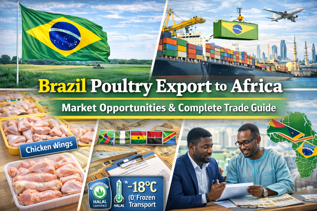 Brazil poultry export to Africa frozen chicken shipment and trade